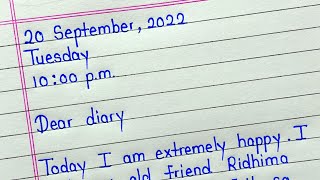 How to write diary writing 2024  Diary entry on meeting an old friend [upl. by Arita]