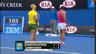 Samantha Stosur amp Svetlana Kuznetsova Vs Alize Cornet amp Caroline Garcia Australian Open 2014 Round 2 [upl. by Ainitsirk387]