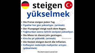 Almanca Steigen yükselmek Fiili ile Örnek Cümleler almanca deutsch deutschlernen [upl. by Domingo]