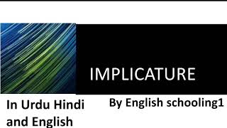 Implicatures in Pragmatics and Semantics in Urdu Hindi and English [upl. by Wivinah]