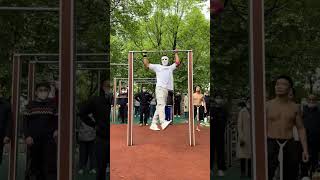 Masked Dancer Takes Park Horizontal Bar by Storm kungfu horizontalbar [upl. by Marquardt]