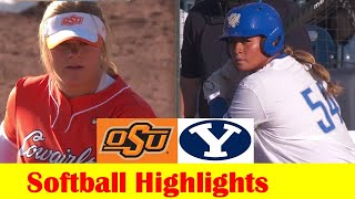 6 Oklahoma State vs BYU Softball Game 1 Highlights March 21 2024 [upl. by Leveroni]