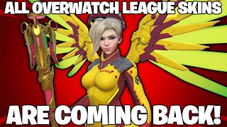 ALL OVERWATCH LEAGUE SKINS ARE COMING BACK 2018 DESIGNS CONTENDERS LEGENDARIES [upl. by Beane]