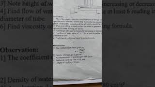 Practical To determine coefficient of Viscosity by Poiseuilles Method [upl. by Ennahteb]