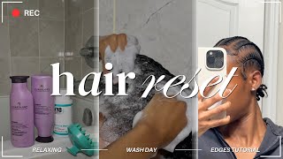 HAIR RESET detailed Wash Day Routine for Growth amp Damage How to Braid amp Style Natural Hair [upl. by Micah]