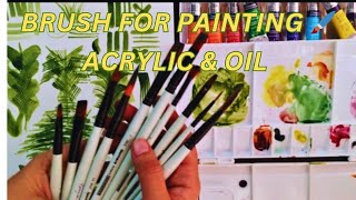 Painting Brushes 🖌️ Types amp Techniques  Acrylic painting  oil Painting [upl. by Ayhtin422]