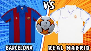 Comparación de Fútbol Barcelona  Real Madrid Evolución de la camiseta local [upl. by Perla]