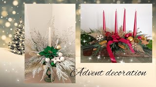 Adventní svícen na tácu z kůrybílo zelený svícenAdvent decoration [upl. by Llenyaj]