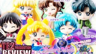 Review Sailor Moon Figurines Petit Chara School Life Set 1 [upl. by Nwahsid]