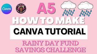 CANVA TUTORIALRAINY DAY FUNDSAVINGS CHALLENGESBEGINNER FRIENDLY [upl. by Assen]