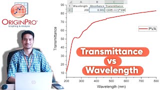 Transmittance Vs Wavelength graph from UV Visible data Simple step to plot Origin Kiran Thakur [upl. by Brockie]