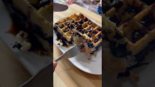 Chocolate waffle 🧇 waffle foodvlog recipe foodie shortsfeed youtubeshorts foryou trending [upl. by Nilyram49]