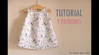 Aprender a coser vestido sencillo para niñas patrones gratis hasta la talla 7 años [upl. by Guerra]