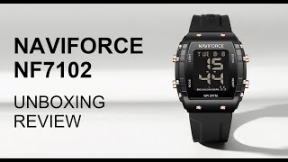 Unboxing Review Naviforce Watch NF7102 New Arrival LCD Digital Display MovementLatest Design [upl. by Ecnerrot]