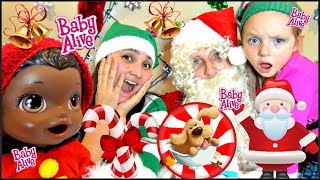 BABY ALIVE chills with SANTA ELVES and FAILS The Lilly and Mommy Show The TOYTASTIC Sisters SKIT [upl. by Tila]