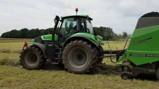 Heupressen 2016 mit Agrotron 6160  Deutz Fahr MasterPress 490 [upl. by Hcardahs]