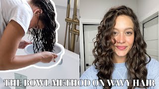 Trying the bowl method on wavy hair crazy clumps 🤩 [upl. by Sigsmond686]