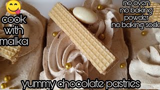 yummy chocolate pastrieseasy and delicious chocolate pastries recipehow to make chocolate pastries [upl. by Akirdnuhs]