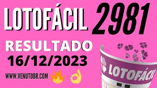 🍀 Resultado Lotofácil 2981 [upl. by Mirabel]