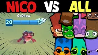 NICO vs ALL JUNGLE CHARACTERS  NEW CHARACTER THE BEST  Zooba Tournament [upl. by Assirhc]