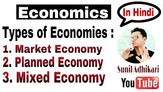 Meaning of Market Economy Planned Economy Mixed Economy in Hindi  Class 12  Sunil Adhikari [upl. by Enrahs837]