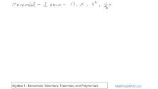 Algebra 1 Unit 4 Lesson 4 Monomials Binomials Trinomials And Polynomials [upl. by Reldnahc]