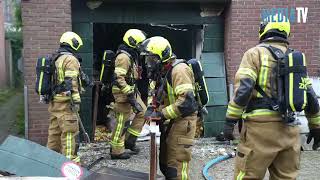 Brand in garagebox met deuren en matrassen Koninginnestraat Dordrecht [upl. by Douty]