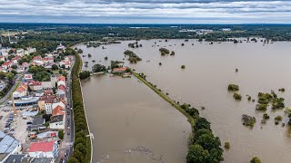 powódź SŁUBICE 26092024  Przelot dronem nad Odrą w Słubicach [upl. by Alien]