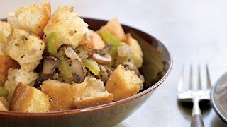 How to Make Light Herbed Bread Stuffing  Cooking Light [upl. by Asylem715]