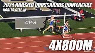 2024 Hoosier Crossroads Conference  Girls 4x800M Relay  HSE [upl. by Marceau]