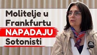 Milovec U Frankfurtu sotonisti napadaju molitelje [upl. by Zulch]