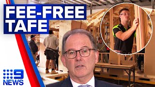 NSW offering 70000 free TAFE training to combat skills shortages  9 News Australia [upl. by Anahir]