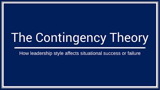 Leadership ContingencyTheories [upl. by Ennahgiel]