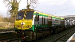 Irish Rail Passenger and Liner Trains at Kildare 312014 [upl. by Kall]