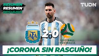 Resumen y goles  Argentina 20 Australia  Amistoso Internacional 2023  TUDN [upl. by Ttevy457]