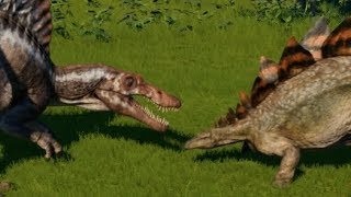 Jurassic World Evolution  Stegosaurus vs Spinosaurus 1080p 60FPS [upl. by Southworth665]