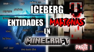 Iceberg de las ENTIDADES MALIGNAS de MINECRAFT  nivel de peligro miedo dañoetc [upl. by Nehgaem]