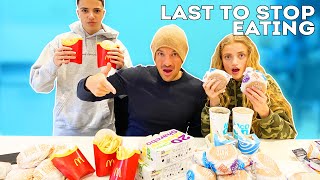 Last To Stop Eating McDonalds Wins 100  Challenge [upl. by Rhiana]