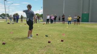 District One teachers learn bocce ball [upl. by Nosdrahcir]