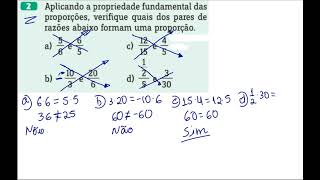 2 Aplicando a propriedade fundamental das proporções verifique quais dos pares de razões abaixo [upl. by Engud656]