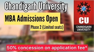 Chandigarh University ADMISSIONS OPEN FOR MBA Phase 2 CUCET 2024 cucet mba [upl. by Johst]