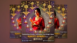 Happy Diwali Poster Design In Adobe Photoshop For Social Media Branding  Diwali Poster Design [upl. by Eilarol760]