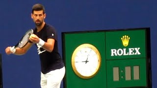 Novak Djokovic Serve Slow Motion Court Level View [upl. by Kale]