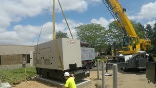 Grove 70 Ton Crane Setting a 150KW Generator [upl. by Nollad]