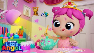 Princess Recycle Tea Party  Little Angel Kids Songs amp Nursery Rhymes LittleAngel [upl. by Naeloj]