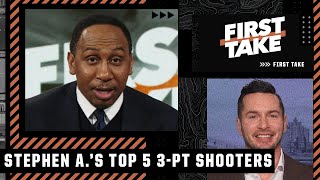 JJ Redick reacts to Stephen’s AList of the Top 5️⃣ 3point shooters in NBA history  First Take [upl. by Eneja]