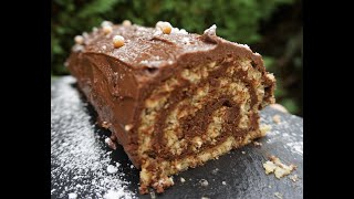 Recette Gâteau ROULE Chocolat Praliné [upl. by Oznol]