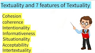 what is textuality  seven features of textuality features textuality cohesion and coherence [upl. by Halpern]