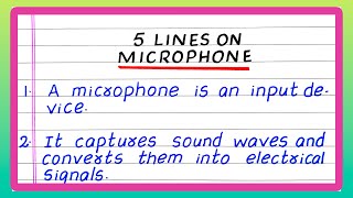 FIVE LINES ON MICROPHONE  FEW LINES ON MICROPHONE  ABOUT MICROPHONE [upl. by Annek977]