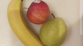 cutting banana apple and pear fruit satisfying viral [upl. by Merri]